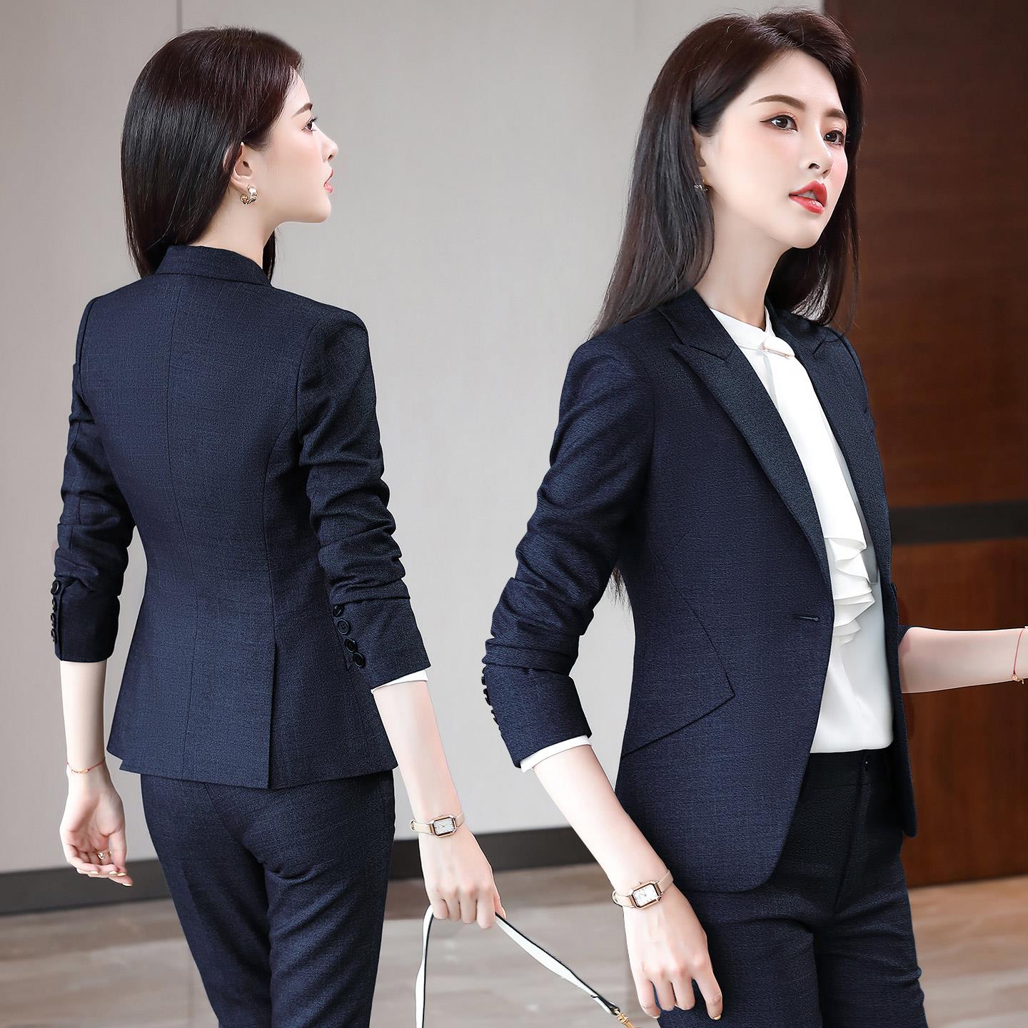 高级感修身职业西装套装 女春秋2025新款小个子女西服通勤风