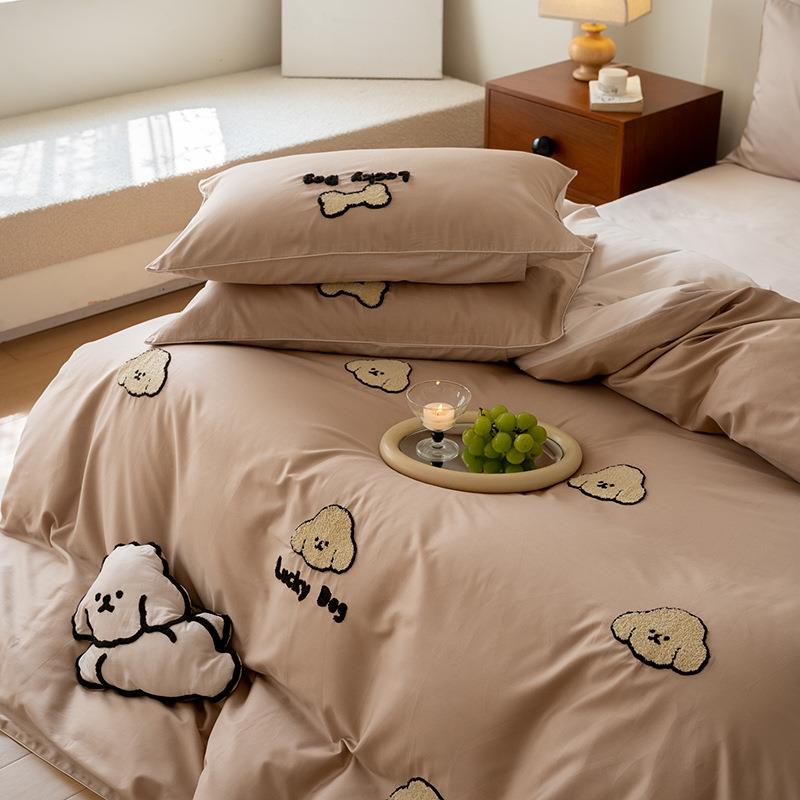 选屿优丨2024新款100支长绒MVT棉绣毛川巾卡通系列四件套全棉三4