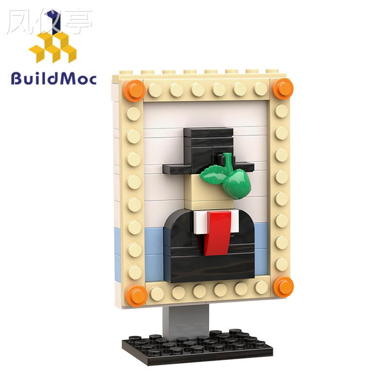 BuildMoc创意设计人类之子积木像素画兼容拼搭积木玩具