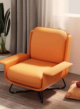 轻奢单人沙发椅客厅北欧休闲椅懒人沙发椅现代简约极简橙色老虎椅