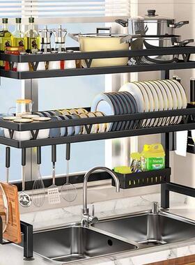 Over The Sink Dish Drying Rack, Drainer with Utensil Sponge