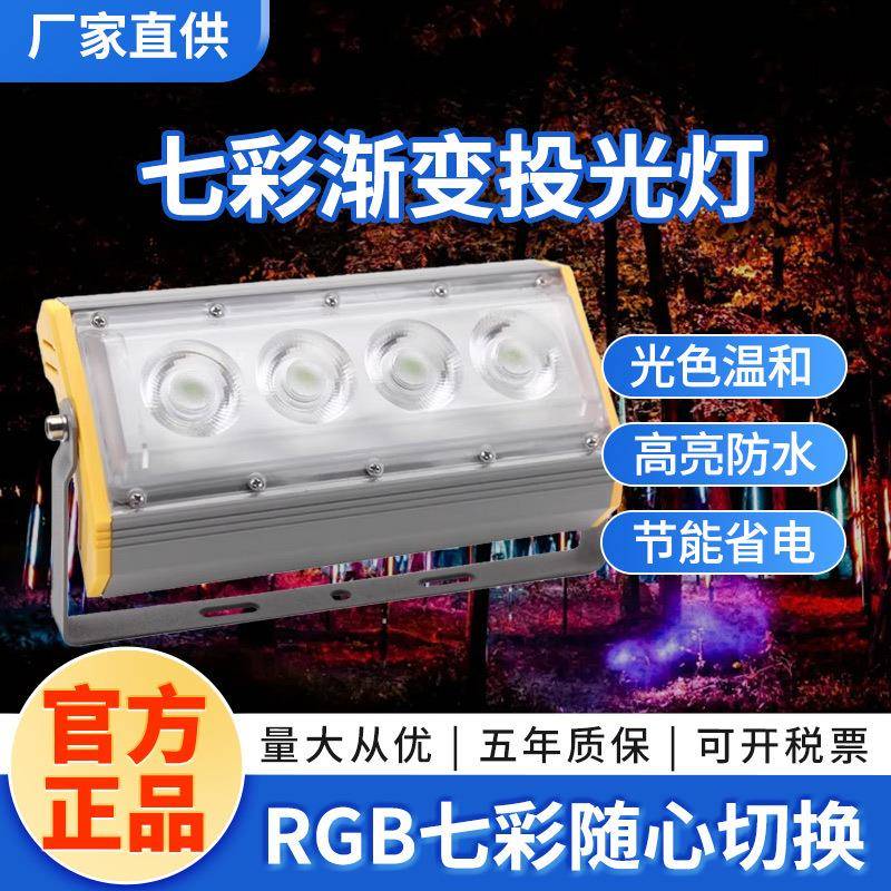 户外彩色射灯led七彩变光舞台墙体照树灯景观草坪单色聚光投光灯
