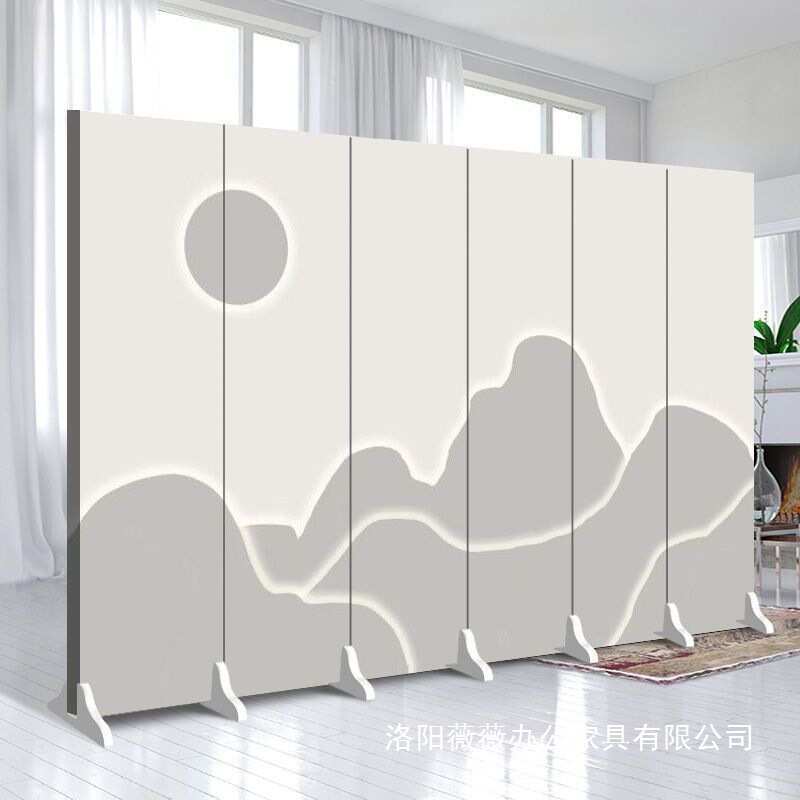 纯白色屏风隔断简约现代进门公司办公室遮挡移动折叠简易折屏