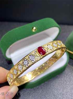 新款s25纯银圆5*7mm椭 手镯空托 镶嵌蛋面 晶石 9固定圈重工 电镀