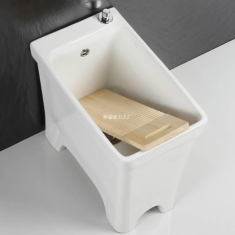 智能陶瓷拖把池方形拖布池阳台家用清洗盆地拖桶迷你款小号不锈钢