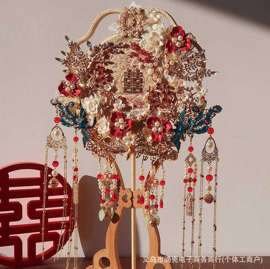 团扇新娘结婚材料包diy手工高级出嫁秀禾喜扇中式重工却扇双面,居家日用,扇子,淘宝优惠券,粉丝福利购,淘宝优惠卷