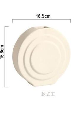 高档中式几何陶瓷板花瓶摆件厅桌面插干花客花瓷器酒店家居房软装