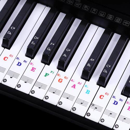 88/61 key color piano letter notes stickers keyboard hand ro