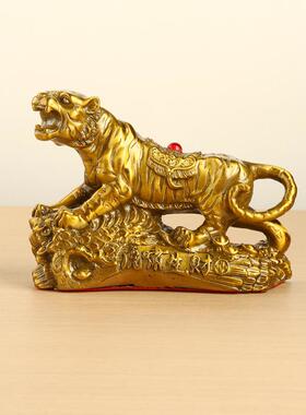 黄铜虎啸山河生肖虎摆件全铜上山虎金钱虎老虎家居工艺品摆件
