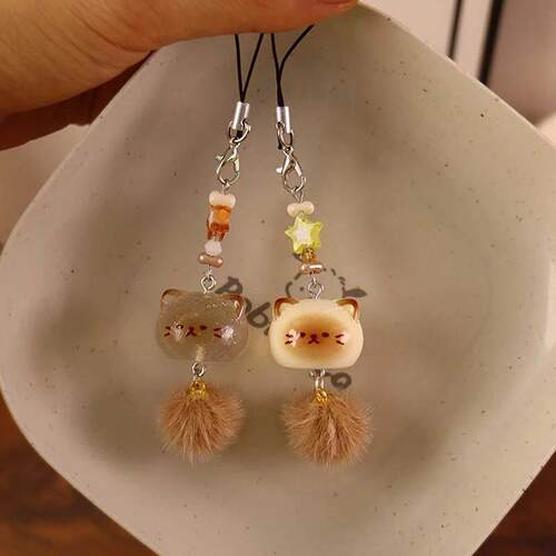 Cartoon Three-dimensional Siamese Cat Keychain Girl Heart He