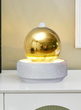 现代简约风水轮球流水喷泉摆件循环水客厅办公桌面招财生财装饰品