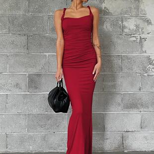 Women's super beautiful dress, formal dress with hip wrap