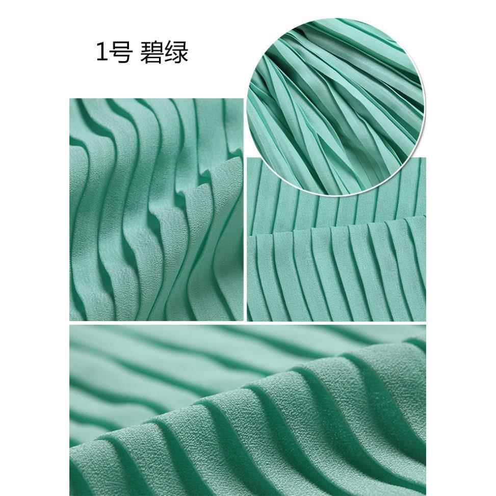 新款春夏时装礼服百褶珍珠纱雪纺面料小清新百褶珍珠纱雪纺