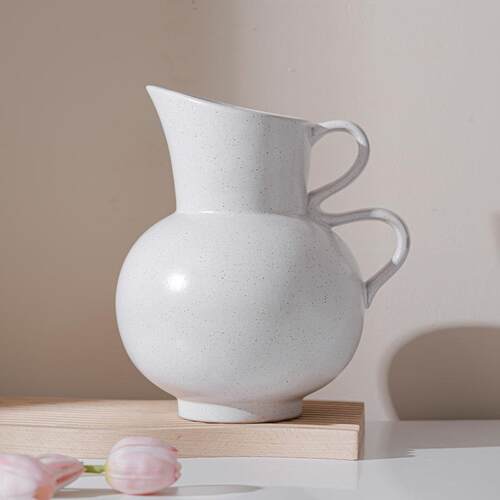 现代简约白色陶瓷花瓶摆件可水培花器客厅电视柜家居装饰品艺术品