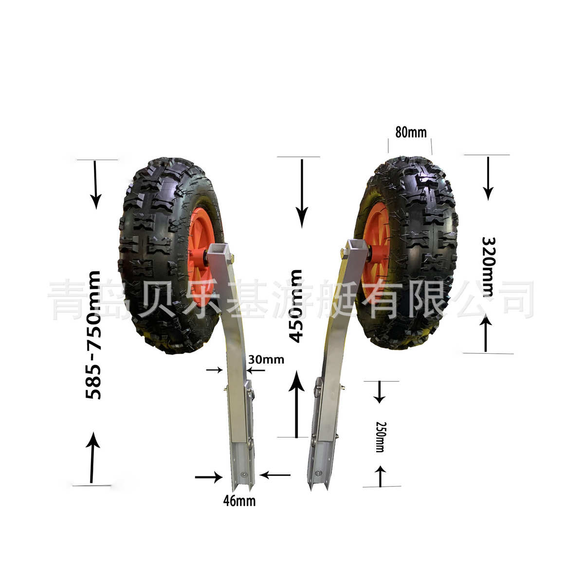冲锋舟橡皮艇拖轮C1款橡皮艇艉轮充气船简易拖车游艇艉轮厂家直供
