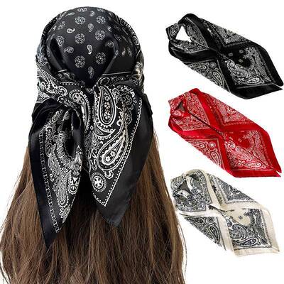 Bohemian paisley pattern square scarf vintage style women's