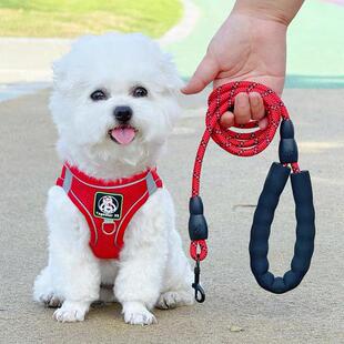 狗狗的牵引绳背心式幼犬小型犬胸背带比熊泰迪博美遛狗绳小狗链子
