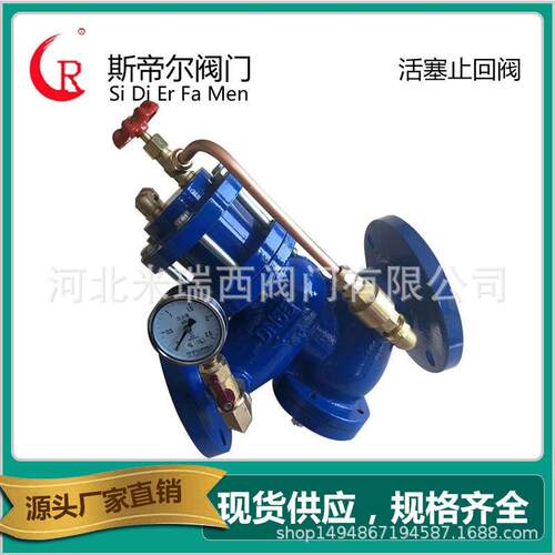 过滤活塞式缓闭止回阀 球墨铸铁法兰止回阀 厂家河北YQ9800-300X