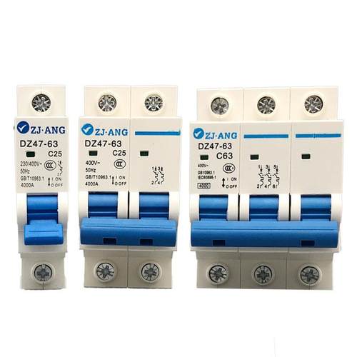 珠江DZ47-63小型断路器空气开关电闸家用保护器总开关单极双极2P