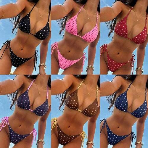Jenner Side Bikini Bottom Black Polka Dot High