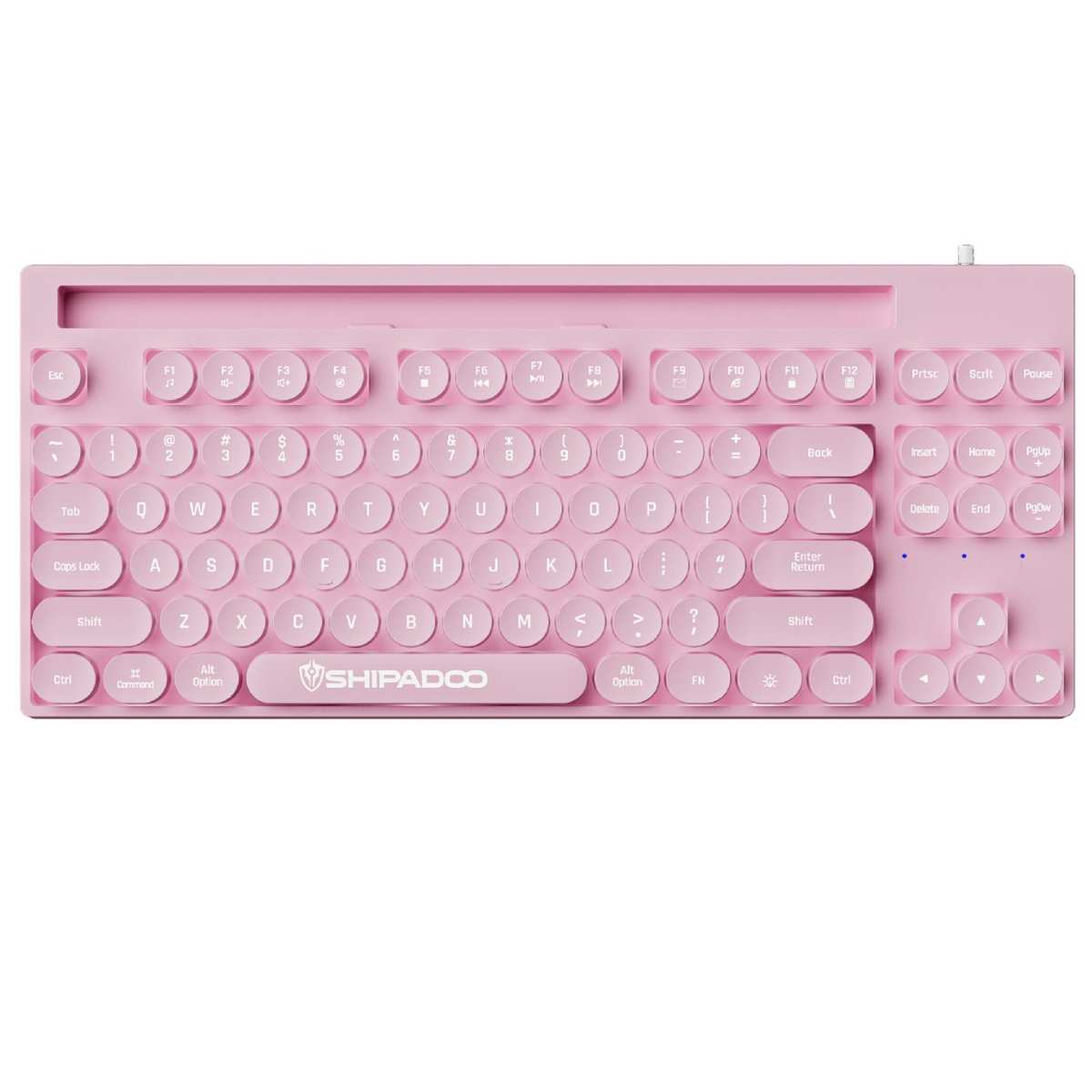 K87V2有线键盘87键机械手感彩虹光炫酷背光悬浮键帽游戏手机插槽