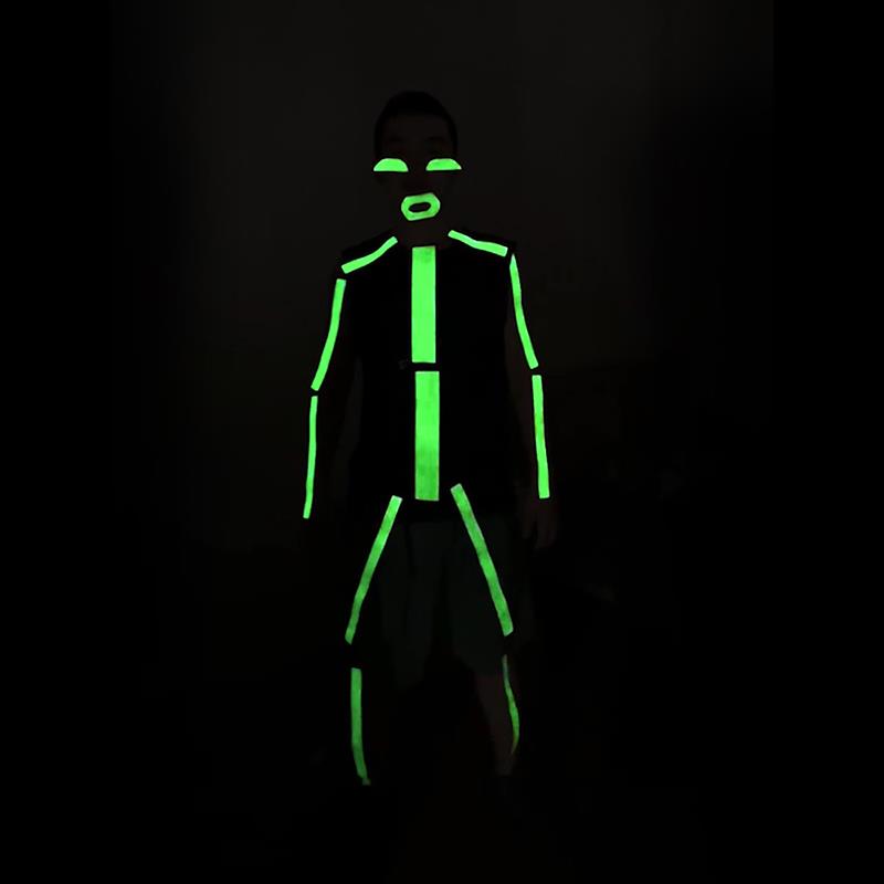 荧光胶带发光贴身上衣服炫彩儿童无毒人形舞蹈跳舞道具火柴人玩具