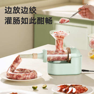 新款电动灌肠器肉片家用全自动香肠机灌肠机腊肠加工自动机器批发
