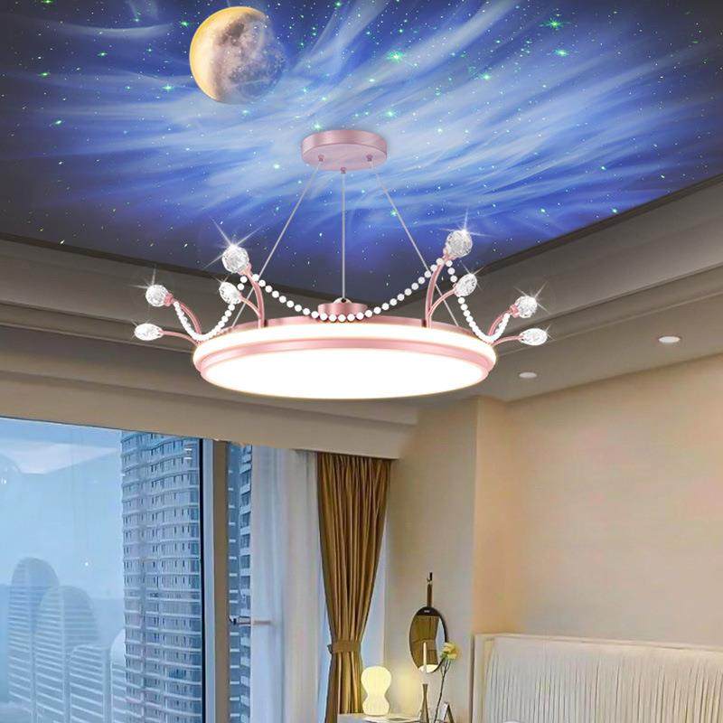 主卧室吊灯温馨浪漫皇冠卧室灯现代简约房间书房灯高级感圆环吊灯