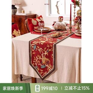 蜡笔派花语寄梦桌旗餐桌茶几布长条红色氛围感布置 孤品4折