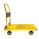 黄色塑料手推车写字楼超静音搬运小推车家用快递平板车仓库小拖车