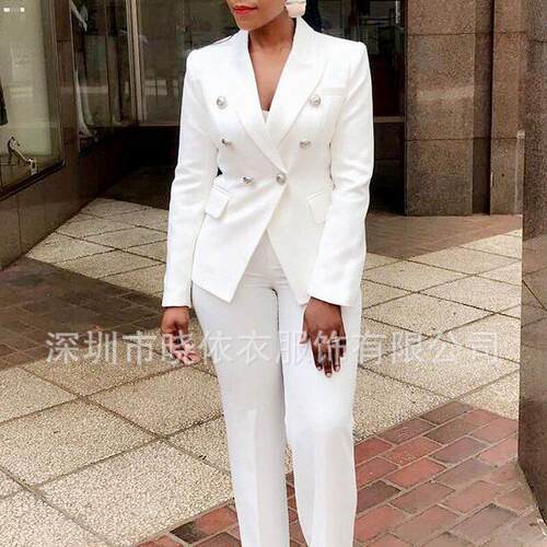 High waisted small suit long sleeved pants set