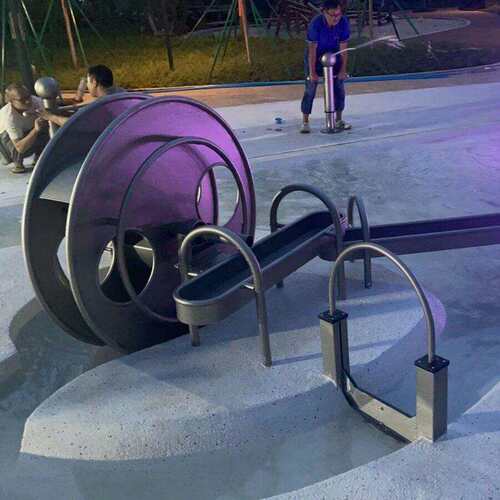 户外不锈钢戏水设备阿基米德取水器儿童压水泵踩水车水闸游乐设备