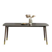 椅式 组木轻白蜡家用板长方形餐厅简小户型饭桌奢餐桌岩合意极现代