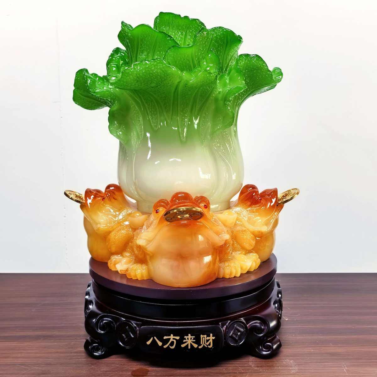 大号蟾装饰品玉店铺白菜工艺品金招财家居财源滚滚开业摆件办公室