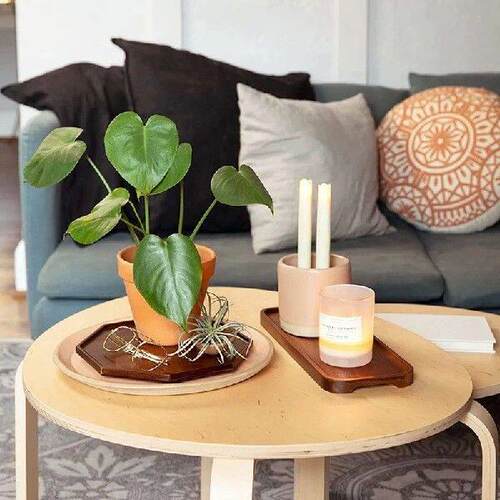 Solid Wood Dinner Plate Rectangular Wooden Dinner Plate