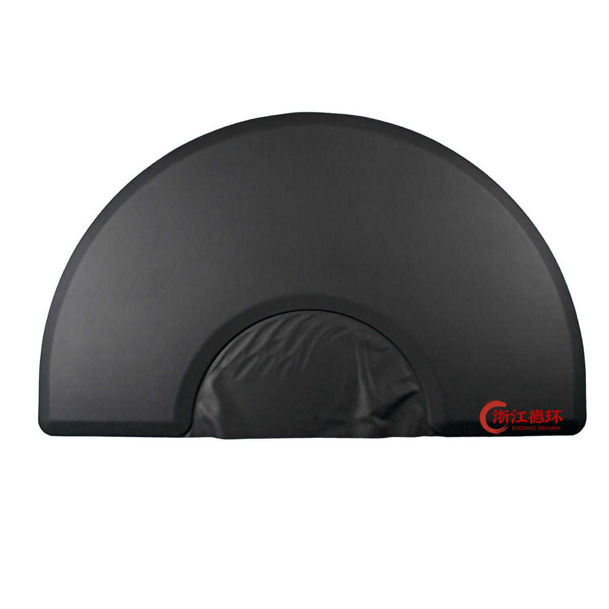 黑色椅垫沙龙耐用抗疲劳pu90x150x1防滑理发垫.半圆形8cm