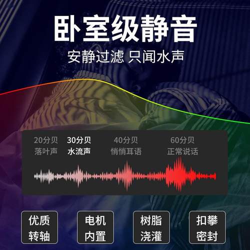 XWA过滤桶鱼缸外置过滤器壁挂式过滤器带除油膜静音缸外过滤桶