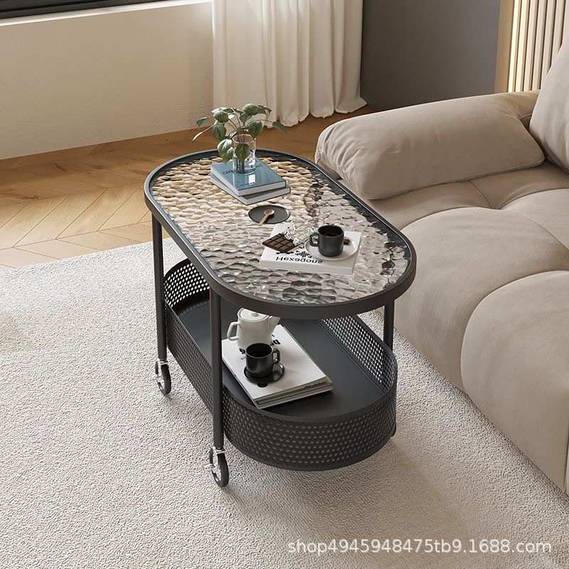 奶油风可移动小桌子沙发边柜客厅茶几边桌角几网红沙发桌玻璃边几