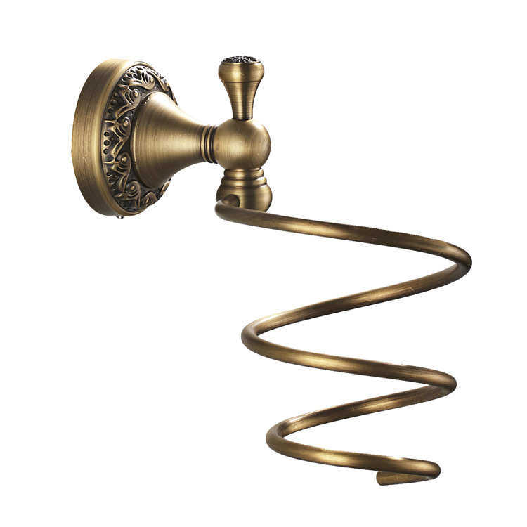 浴室五金挂件收纳风筒架置物架黄铜欧式仿古吹风机架壁挂电吹风架,家庭/个人清洁工具,吹风机置物架,淘宝优惠券,粉丝福利购,淘宝优惠卷