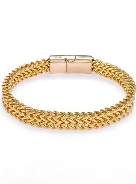 Mens Classic Silver Color Stainless Steel Braided Bracelet M