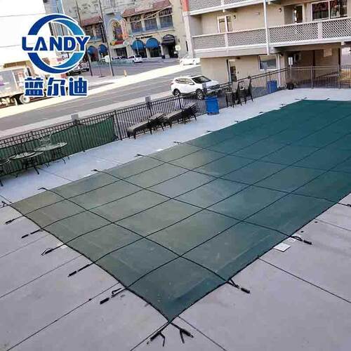 PP安全网盖布 18*36英尺 黑色+绿色泳池安全盖 承重力强 抗UV