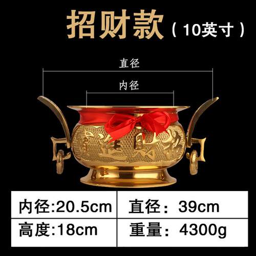 高档佛炉具纯黄铜双耳黄铜香家用香薰炉奉观音祭祀炉香香插立香供