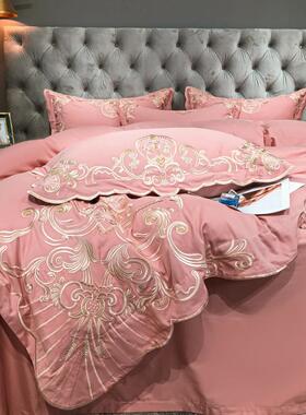 新UGK款简约花维多亚10支贡缎亲肤全棉0利提四件套