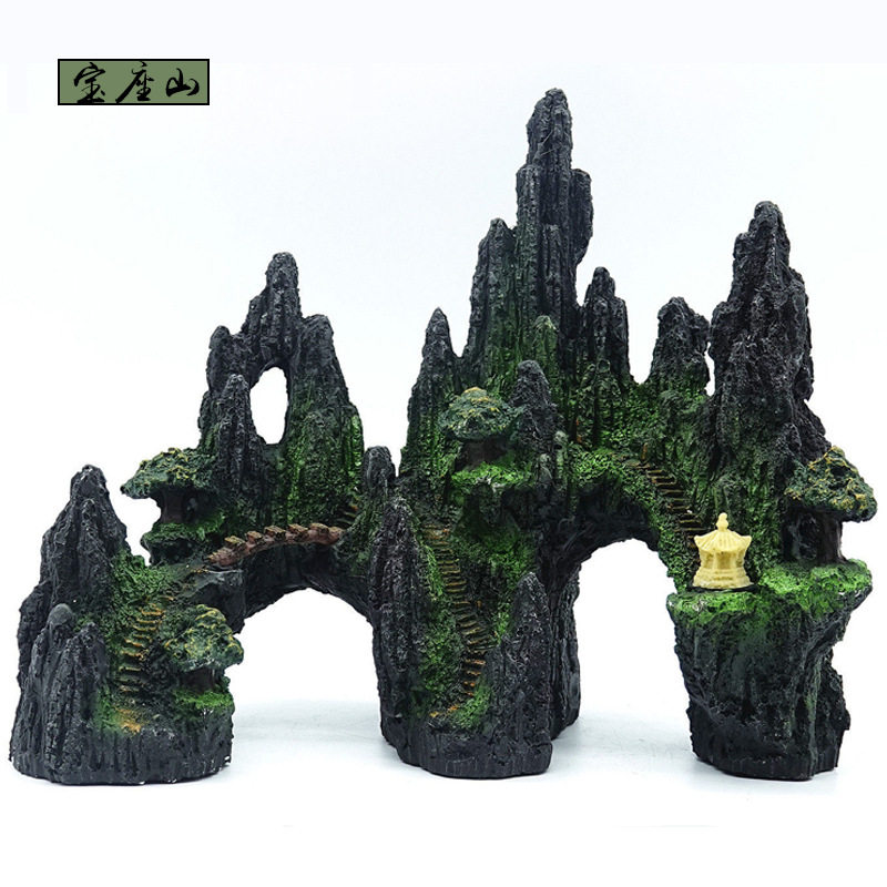 树脂假山石鱼缸乌龟缸水草缸造景仿真假山创意水族箱装饰摆件用品