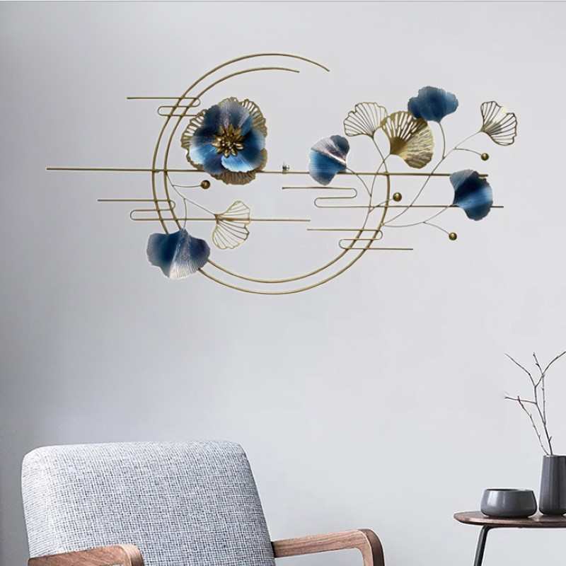 中式客厅沙发背景墙装饰客厅卧室立体壁饰铁艺壁挂挂件批发直供