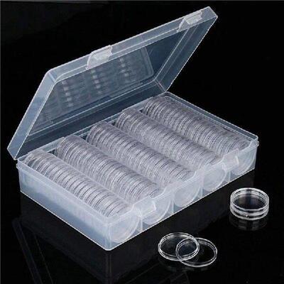 3 Set 30 Mm Coin Capsules Ps Round Coin Holder Case And 6
