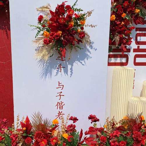 新式款礼F97H88ST中地排花路花绢引花成品角花婚T台装饰婚庆花艺