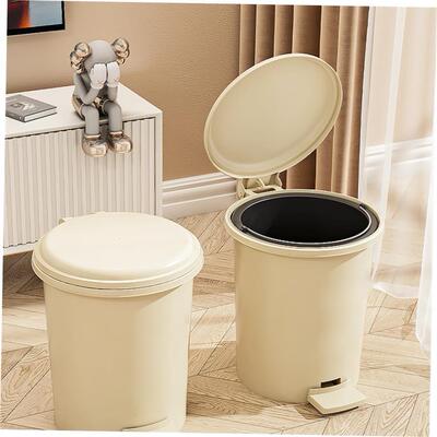 Rubbish Can Kitchen Toilet Trash with Press Lid Garbage Bin