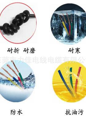 高柔TRV234芯50.3/0.5/0.75/1.平方TRVV抗拉0耐V折机器人拖链电线