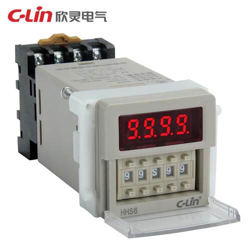 欣灵延时继电器厂家继电器HHS6数显时间继电器 暂停清零DC24V